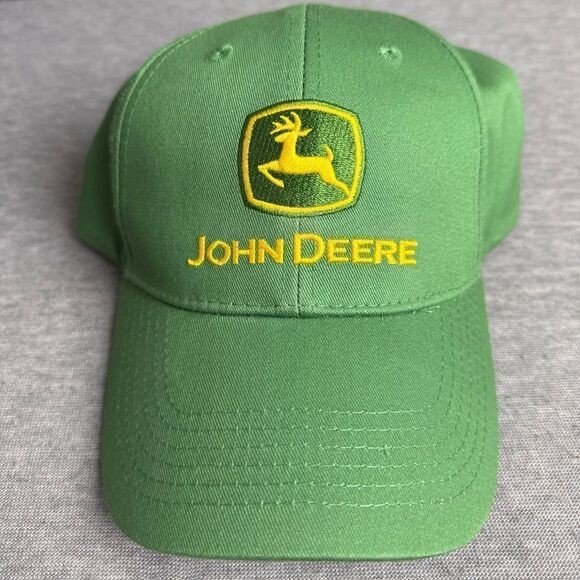 John Deere Hat Adult Adjustable Strap Back Green Cap Nothing Runs Like A Deere - Picture 1 of 9